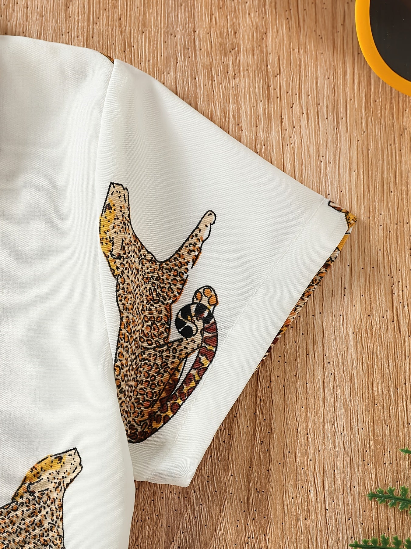 Boys Tiger Print Pocket Shirt & Shorts Set Toddler Summer Clothes