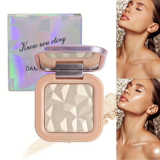 Golden Pearly Highlighter Powder Compact