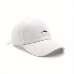 Whale Embroidery Duck Tongue Hat Fish Soft Adjustable Hat