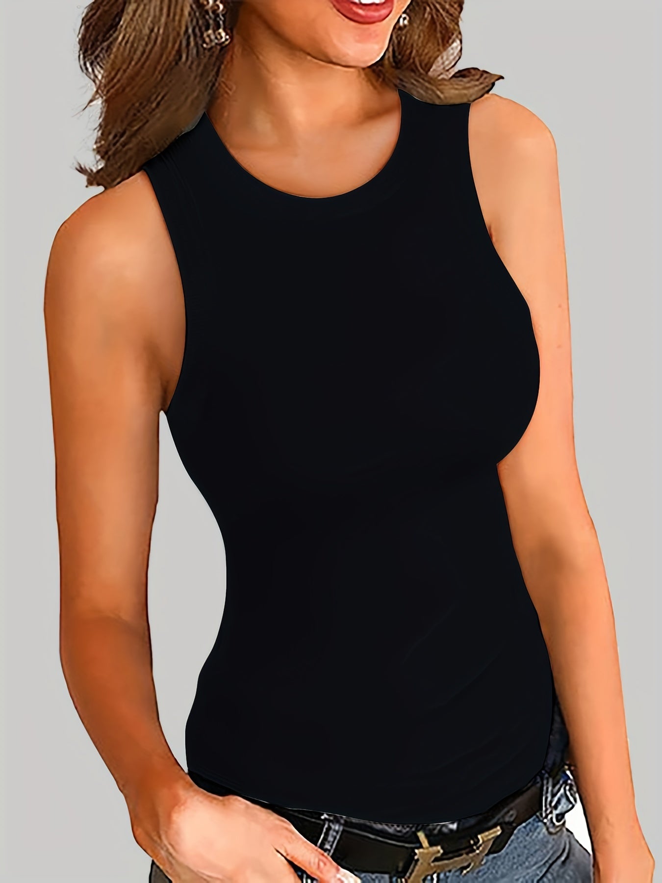 Slim Sleeveless Tank Top Women's Clothing