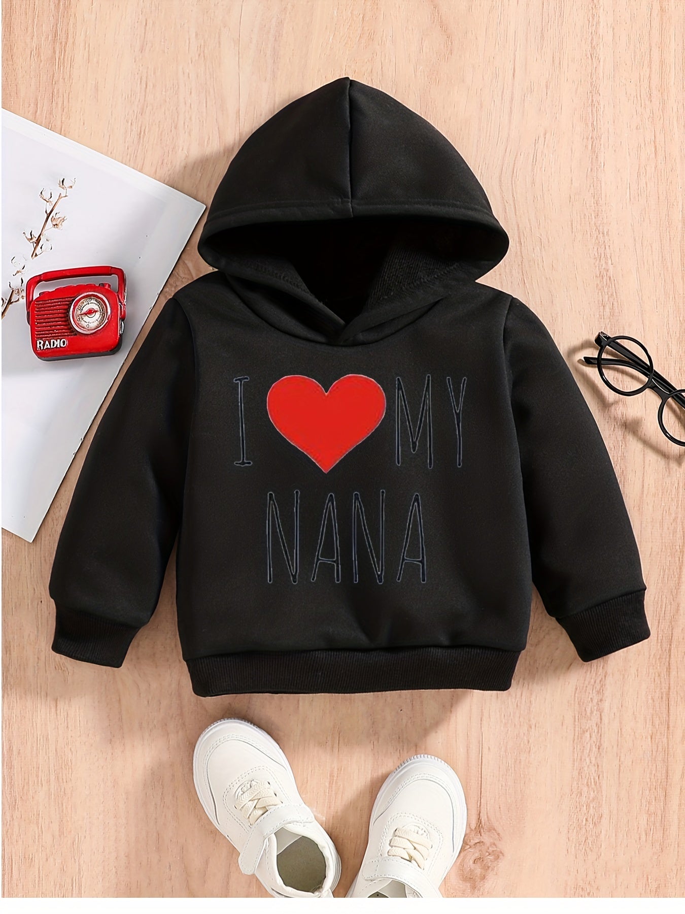 Baby Boys Heart Graphic Sweatshirt Hoodie Pullover