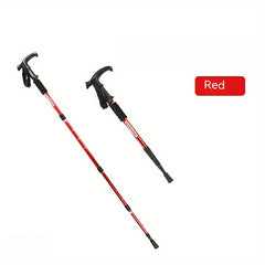 4 section T handle Hiking Pole Outdoor Travel Walking Stick