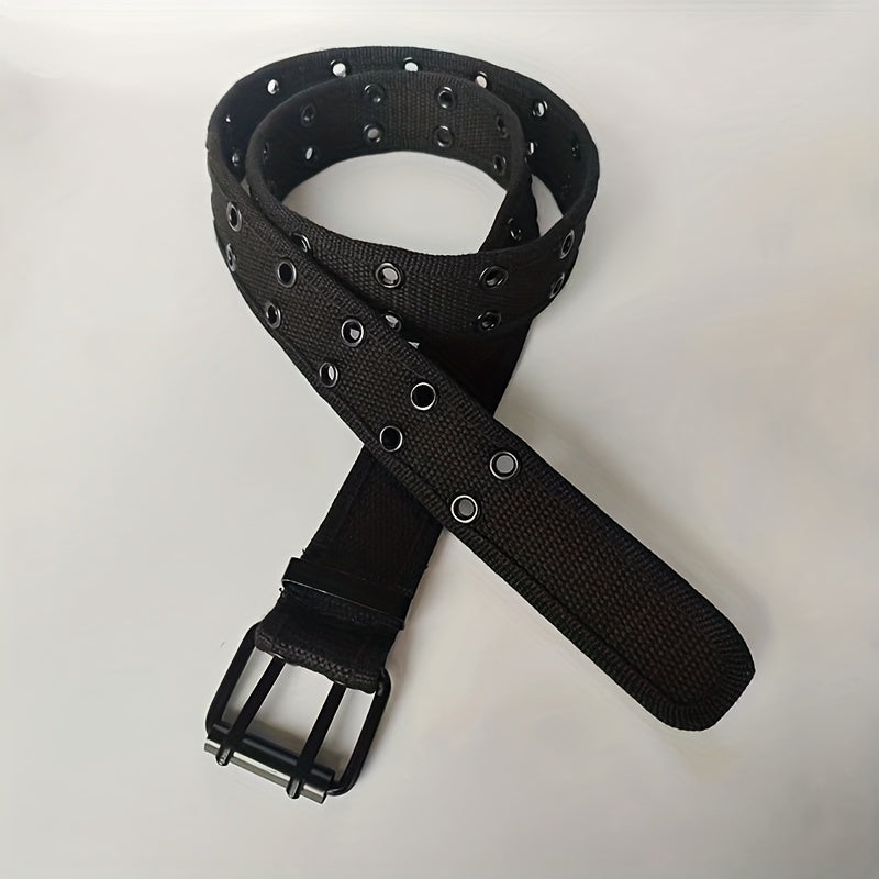 Men's Casual Sport Belt Double Row Holes