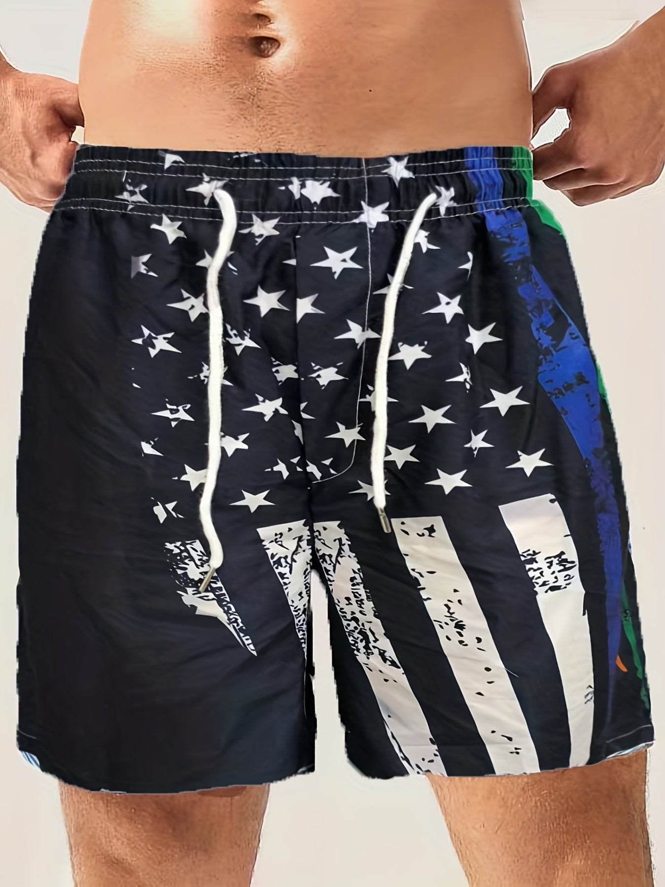 US National Flag Quick Dry Hawaiian Board Shorts Men's Swim Trunks