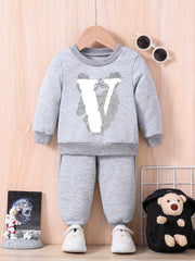 Baby V Sign Sweatshirt Trousers Set