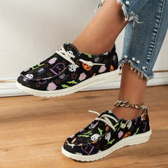 Halloween Elements Print Low Top Casual Shoe Lightweight