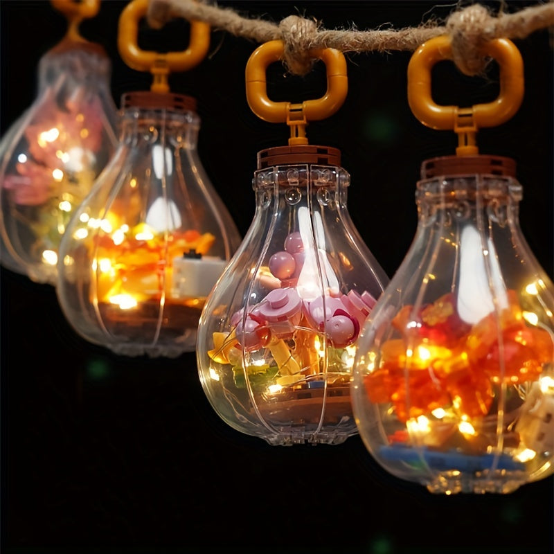 Light Bulb Succulent Flower Plant Building Blocks