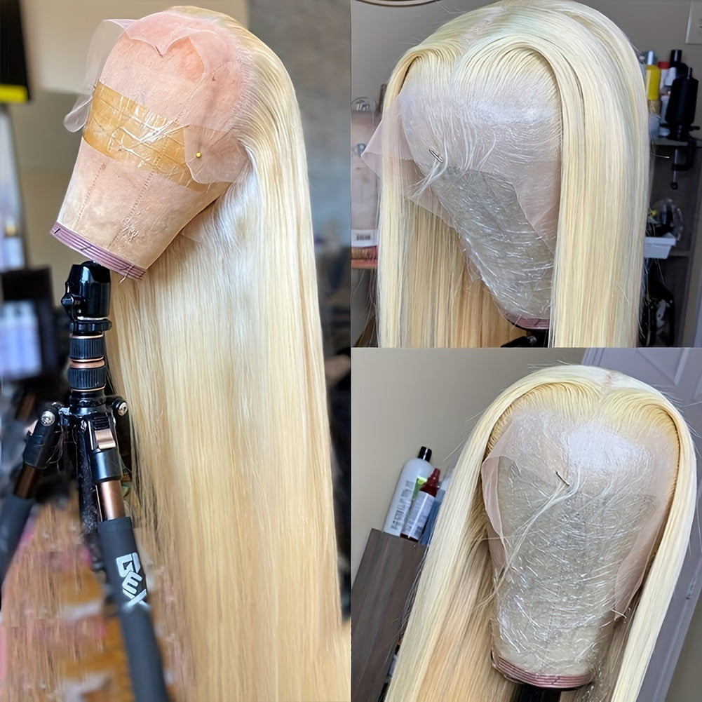 613 HD Lace Front Wig Human Hair 13x4 Straight Blonde Lace Front Wigs
