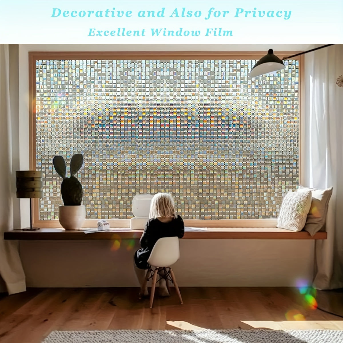 Stained Glass Mosaic Window Film Static Cling Decorative Vinyl Sticker