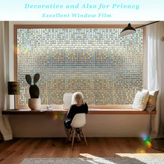 Stained Glass Mosaic Window Film Static Cling Decorative Vinyl Sticker