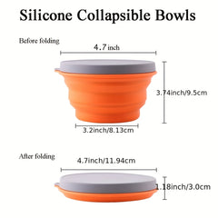 500ML Collapsible Silicone Bowl With Lid for Outdoor Camping