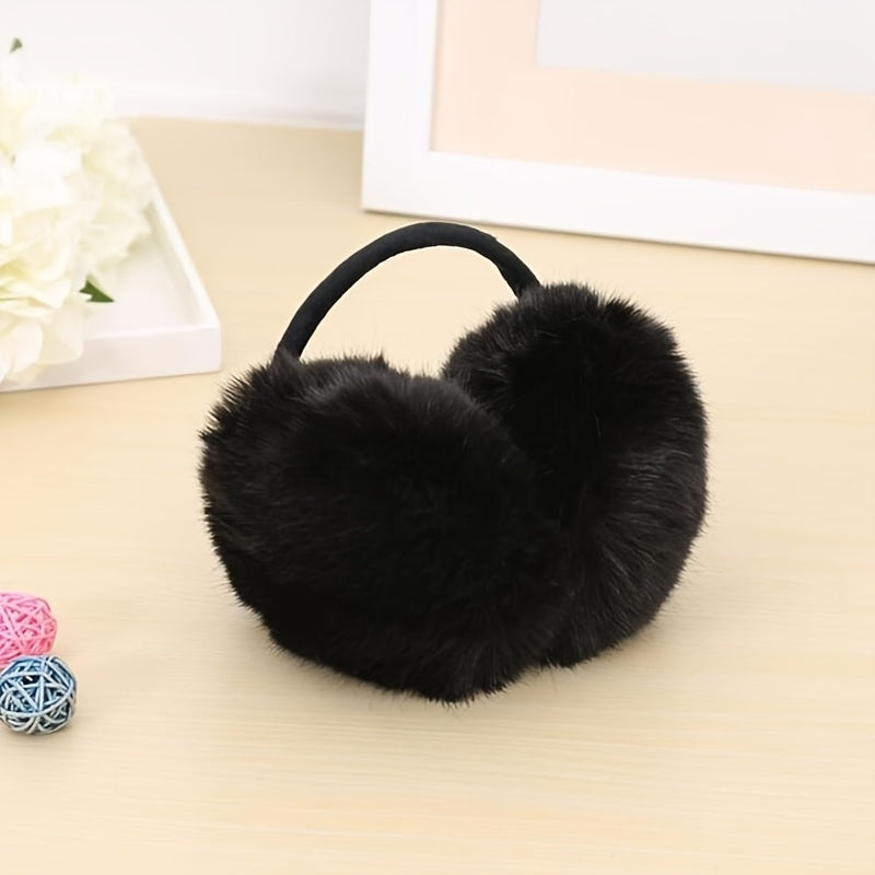 Winter Ear Muffs Faux Fur Ear Warmers Snap Closure Machine Washable Men Women