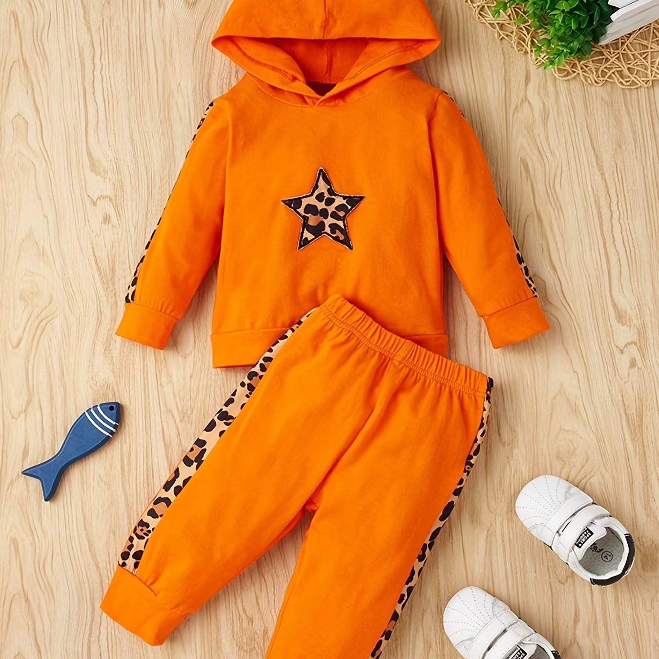Baby Boy Leopard Print Hoodie & Trousers Set