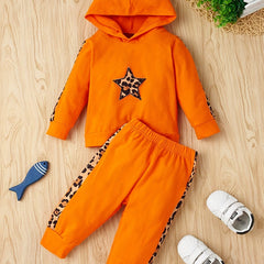 Baby Boy Leopard Print Hoodie & Trousers Set