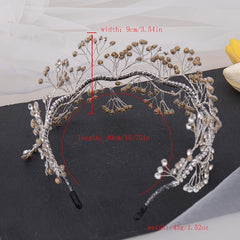Rhinestone Beaded Wedding Headpiece Bridal Headband With Crystal