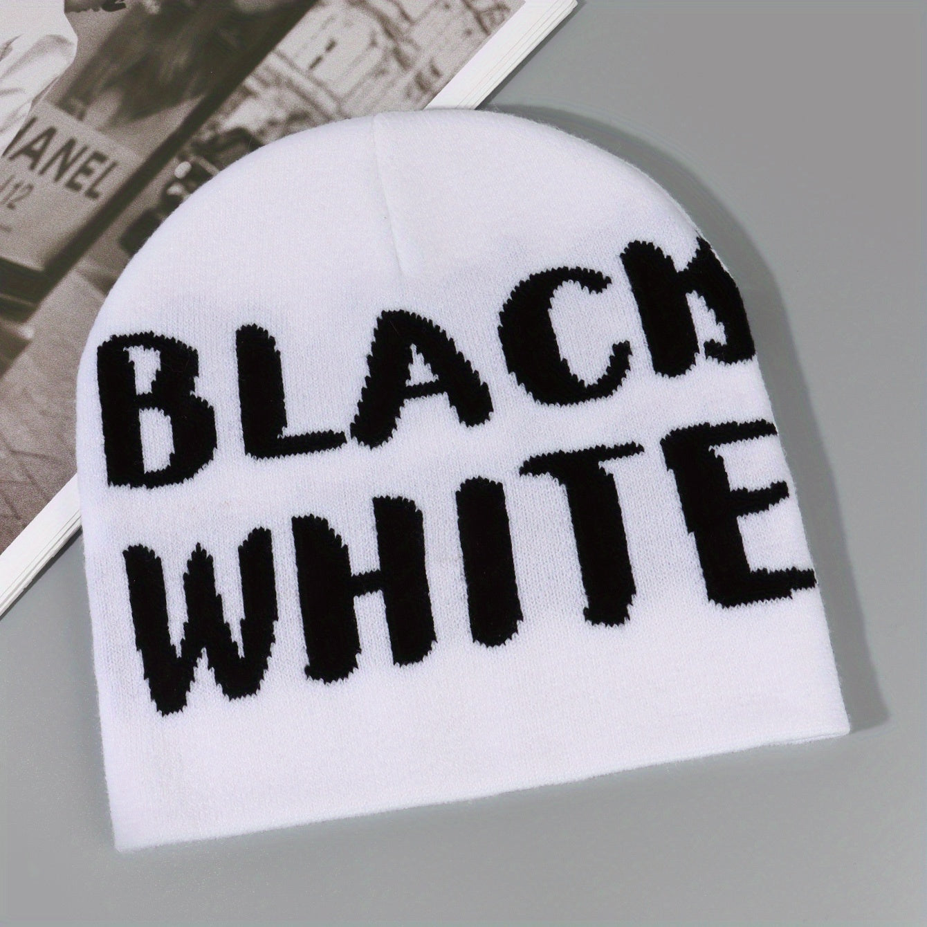 Jacquard Beanie Hip Hop Unisex Knit Hat Elastic Y2K Skull Cap Warm