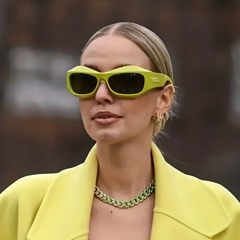 Y2K Wrap Around Sunglasses Thick Frame UV400
