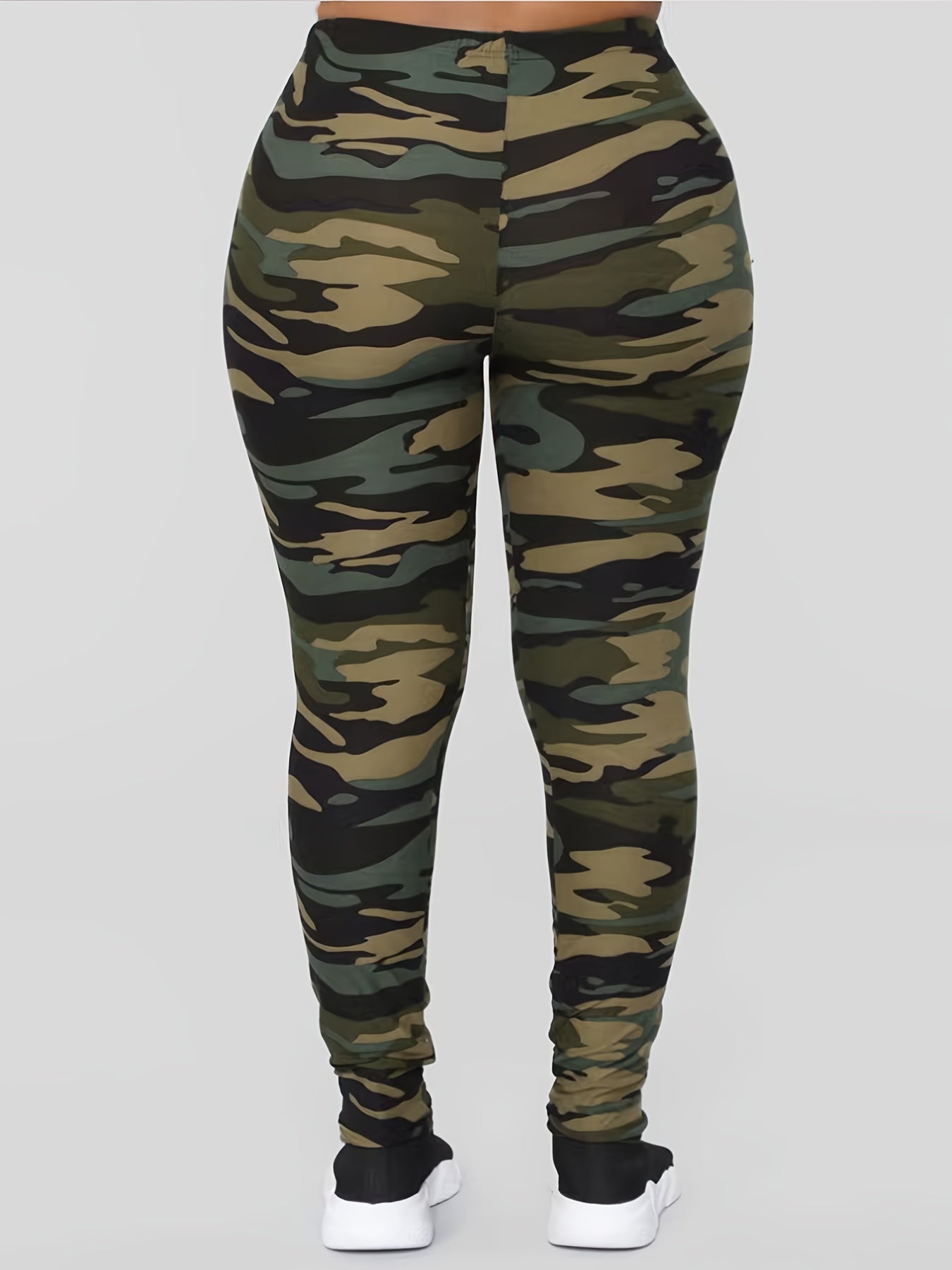 Women's Plus Camo Print High Rise Skinny Leggings