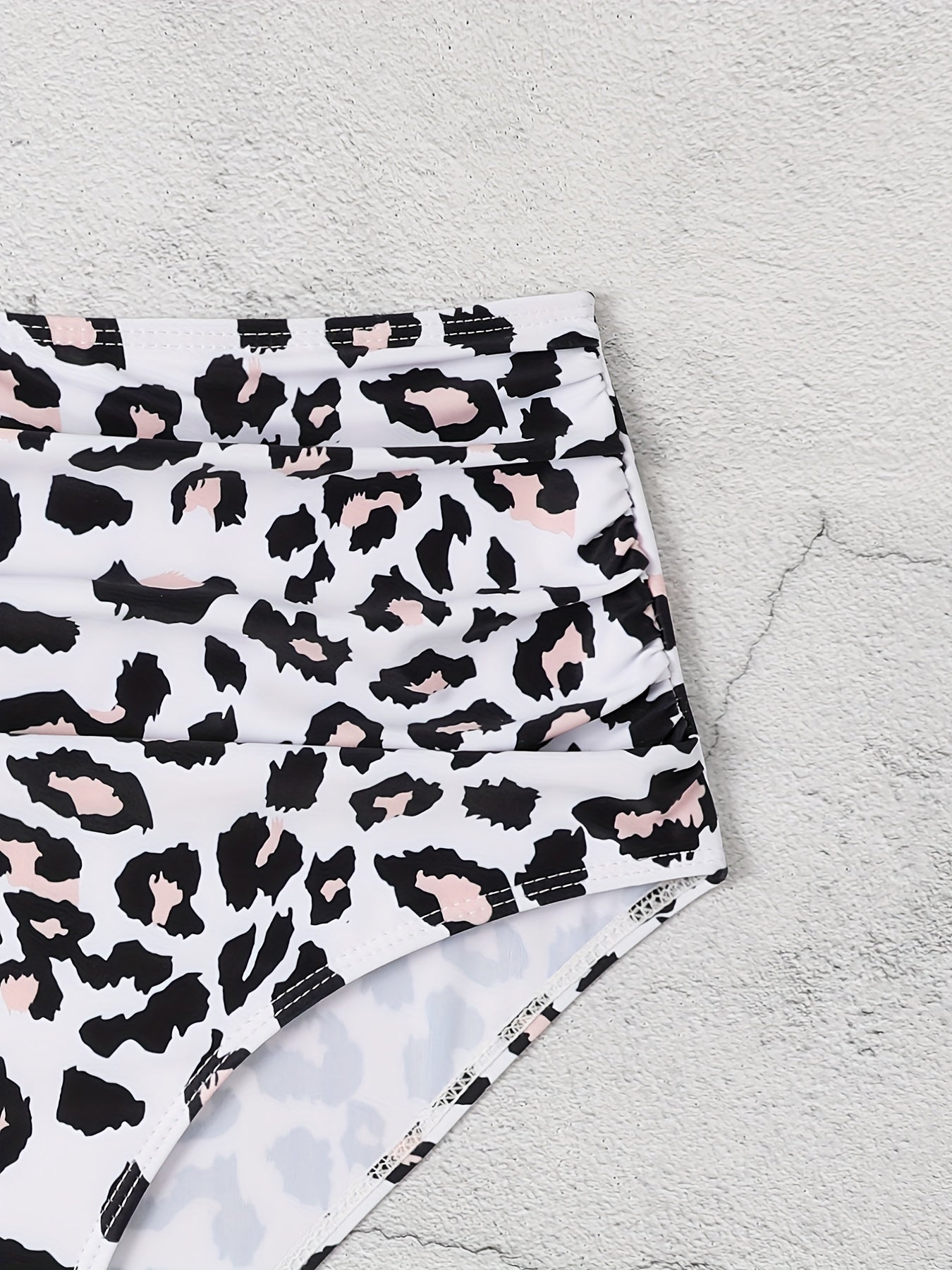 Leopard Print High Stretch Bikini Bottom High Waist Sexy Style Beachwear