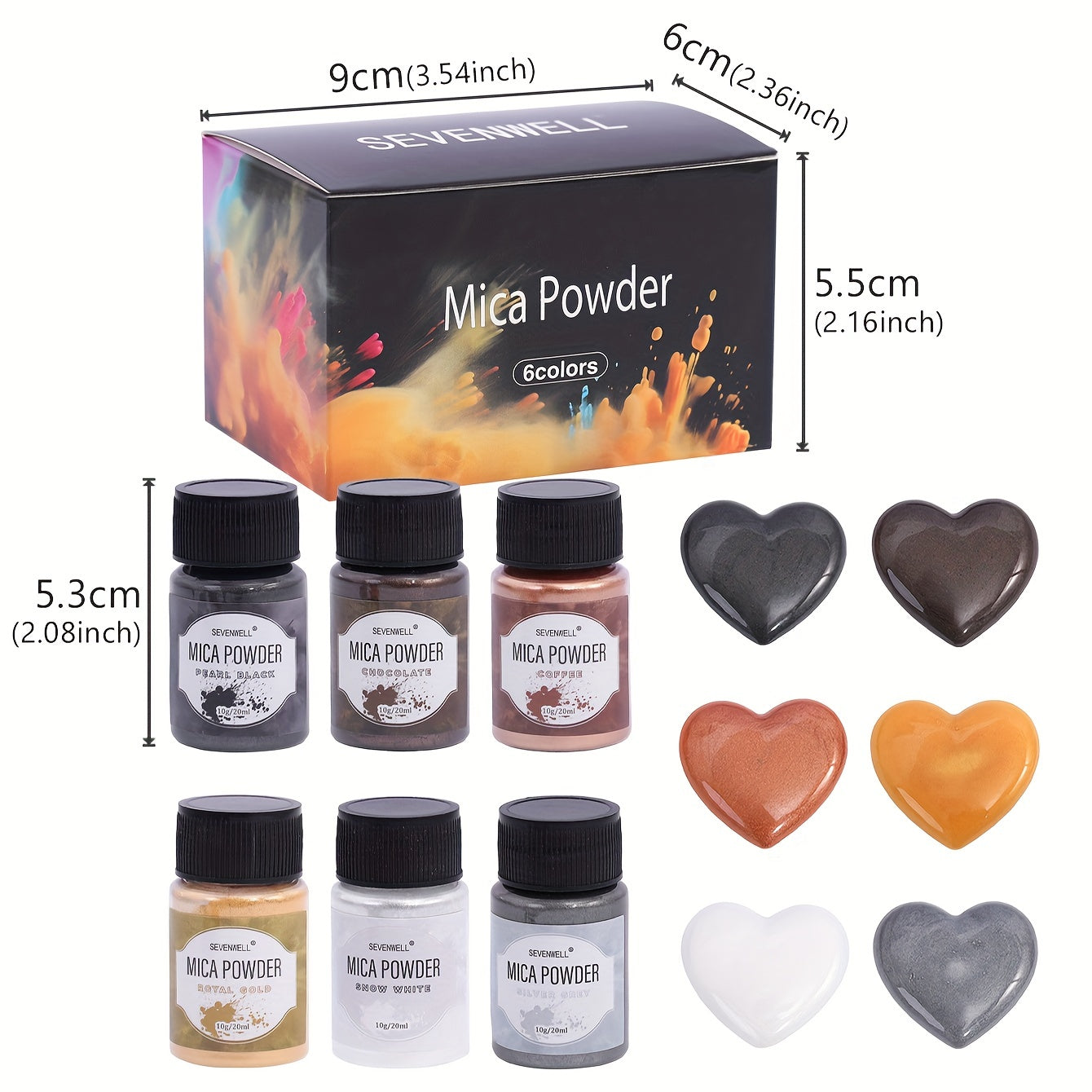 6 Colors Pearlescent Powder Silicone Mold Candle Soap Pigment Powder