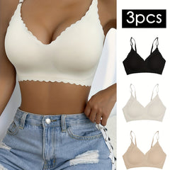 3 Pack Plus Size Seamless Padded Bralette Set