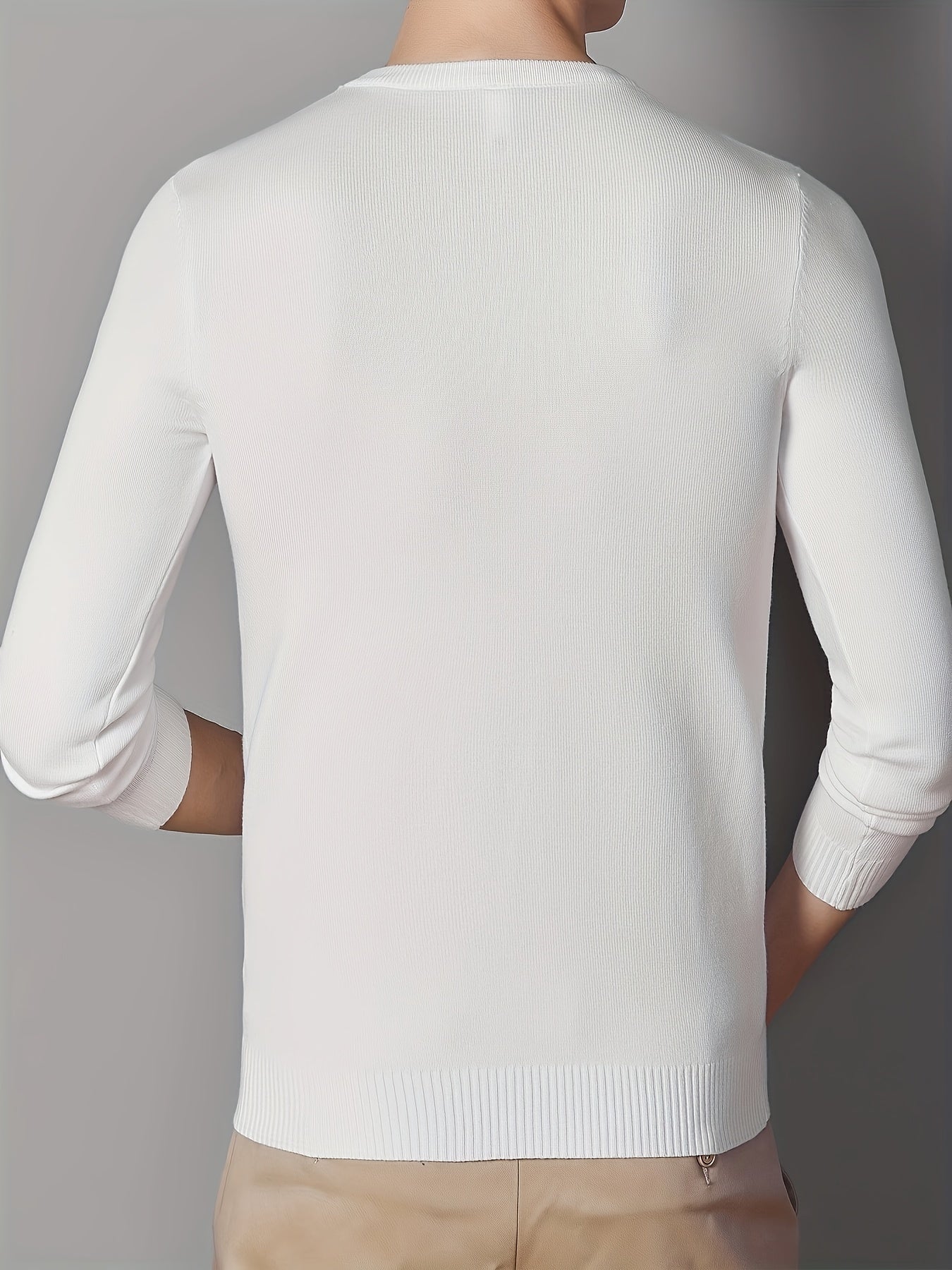 Men's Warm Wreath Pattern Crew Neck Knit Sweater