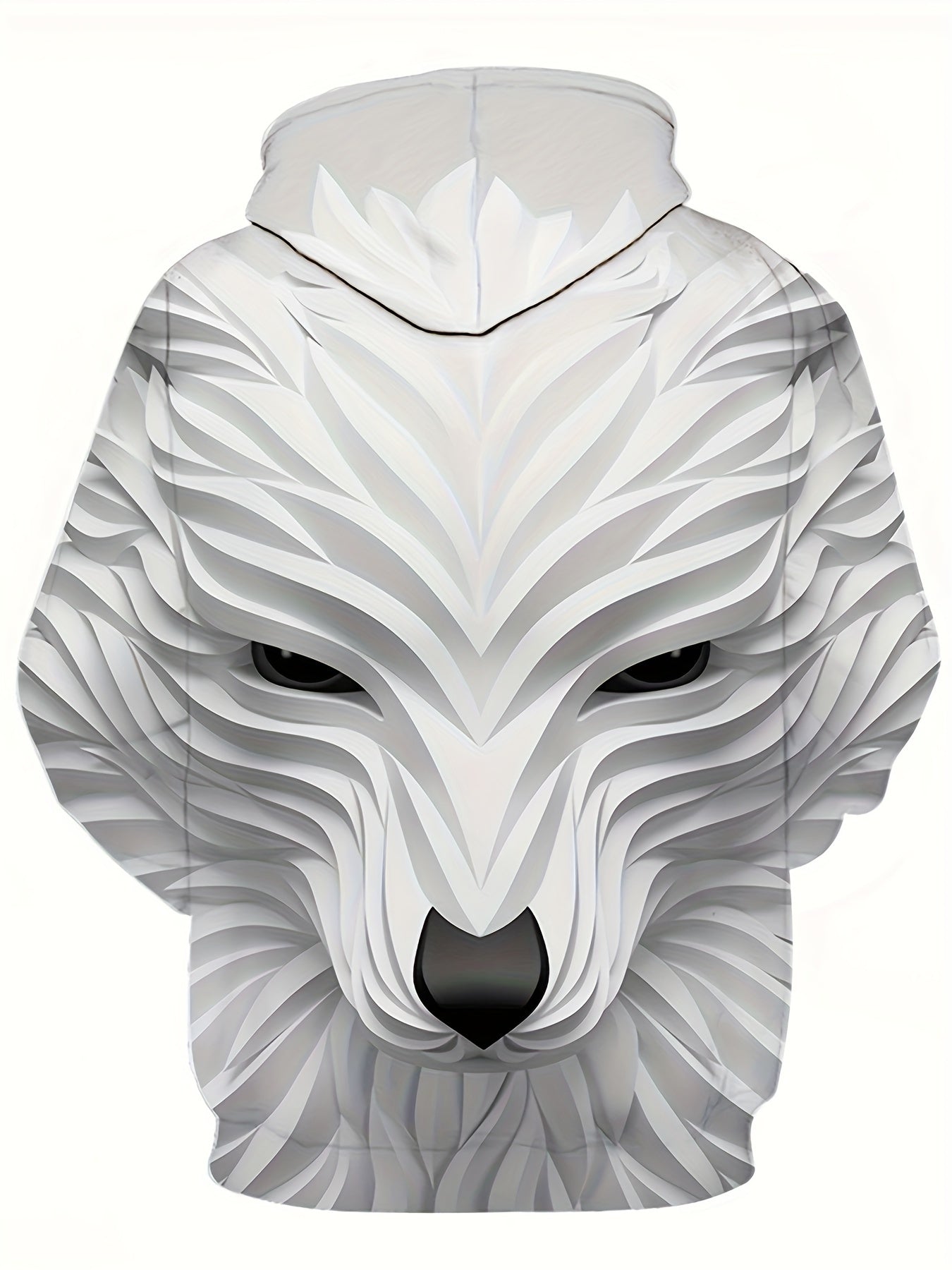 Wolf Graphic Print Hoodie for Men Loose Hooded Pullover Autumn Winter