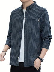 Plaid Print Men's Casual Button Up Shirt with Pocket