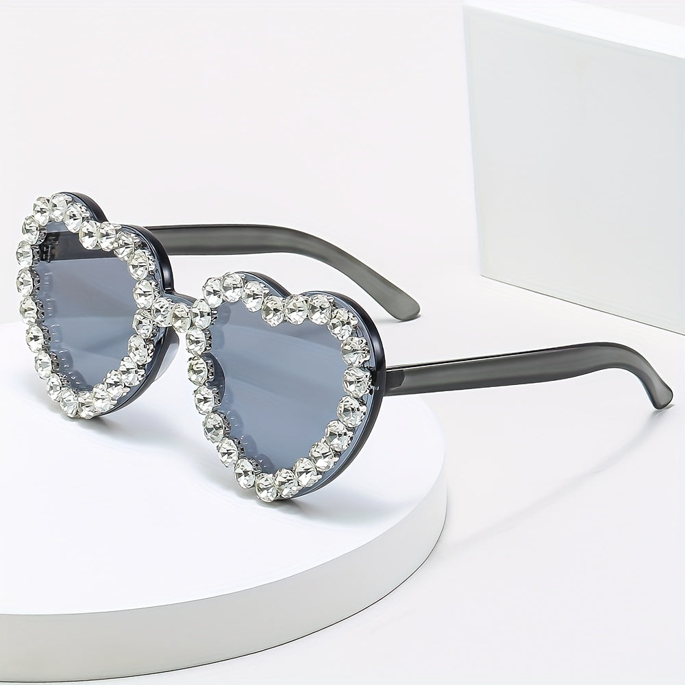 Y2K Heart Sunglasses Rhinestone Candy Glasses UV400