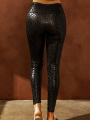 Leopard Textured Leggings Pants for Women