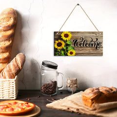 Sunflower Door Sign Wood Grain Decoration Home Hanger Bedroom Porch Courtyard
