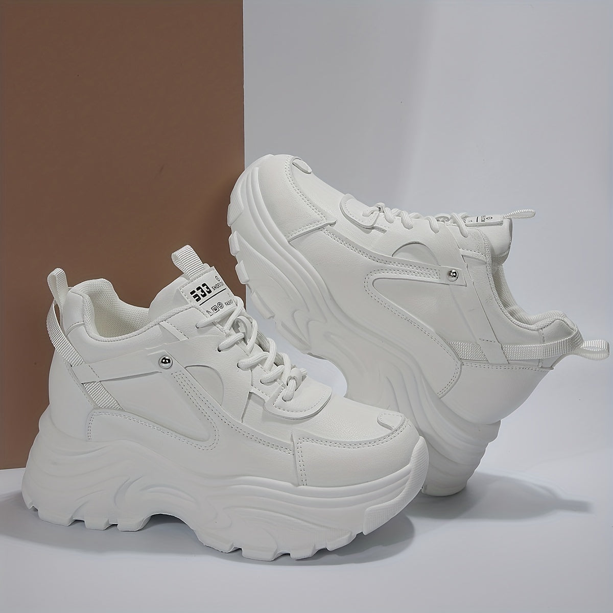 Women's Platform Waterproof Casual Sneakers Height Increasing Shoes