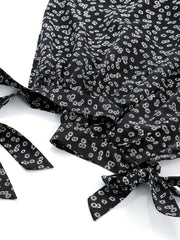 Floral Print Capris Pants Elastic Waist Casual Spring Summer