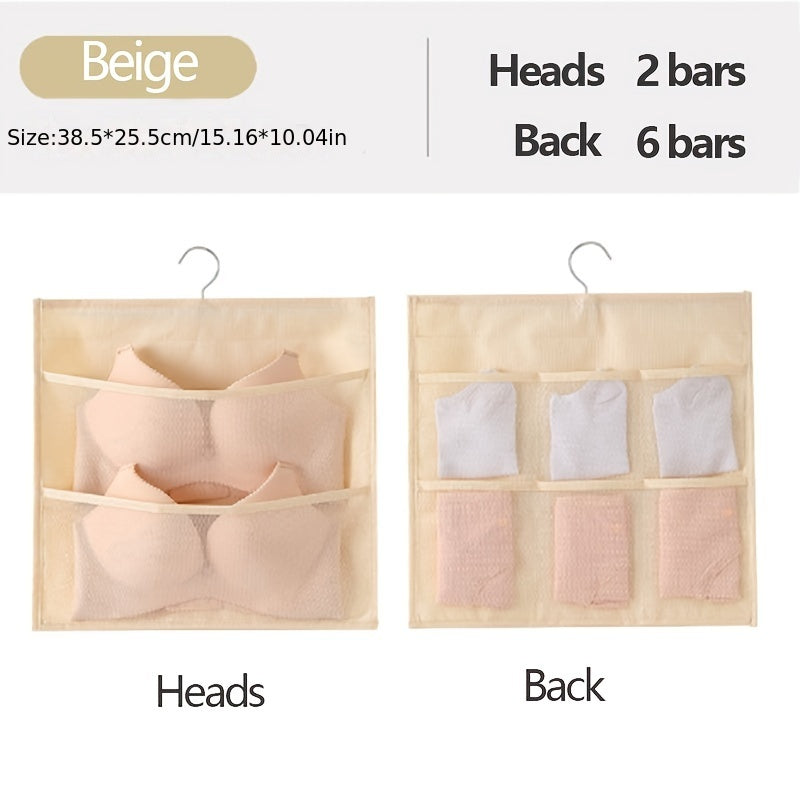 Double Side Hanging Underwear & Socks Bag Lightweight Foldable Organizer
