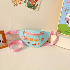 Cartoon Bear Graphic Zipper Chest Bag Waist Bag