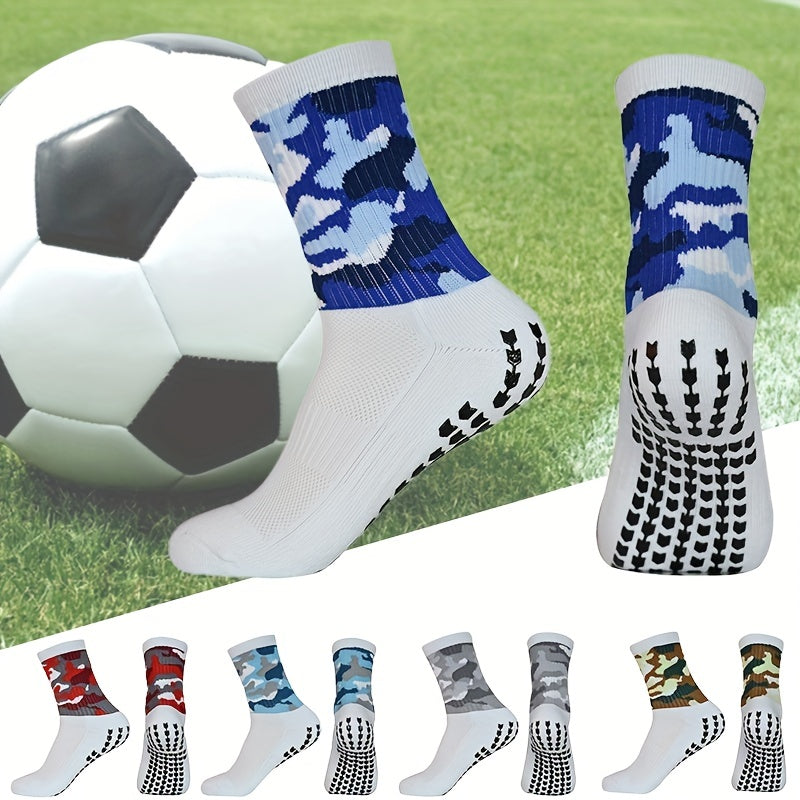 Non slip Mid Calf Socks For Football Soccer Crew Athletic Socks