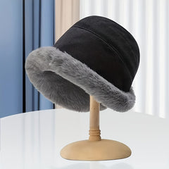 Plush Fisherman Hat for Women Winter Warm Basin Hat Outdoor Travel Hat