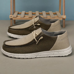 Men's Canvas Slip on Loafer Shoes Lace Up Casual Vintage