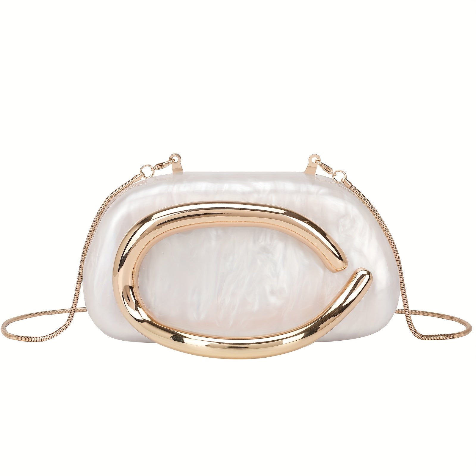 Acrylic Evening Clutch with Chain Strap Wedding Party Handbag