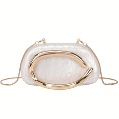 Acrylic Evening Clutch with Chain Strap Wedding Party Handbag
