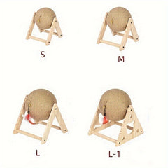 Cat Scratching Pad With Bell Wooden Cat Claw Grinding Toy