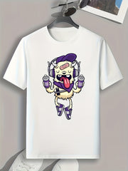 Funny Cartoon Print Men's Graphic T shirt For Summer