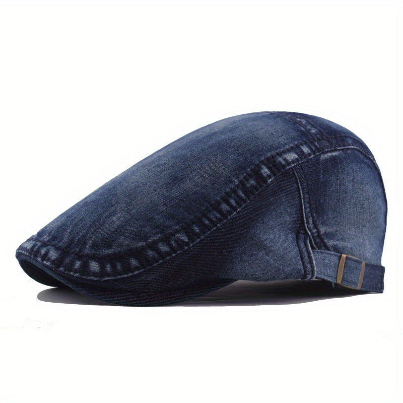 Men's Denim Newsboy Cap Casual Cabbie Beret