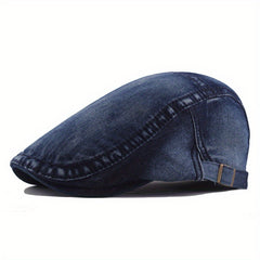 Men's Denim Newsboy Cap Casual Cabbie Beret