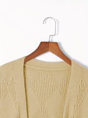Women's Argyle Knitted Long Sleeve Cardigan with Pockets