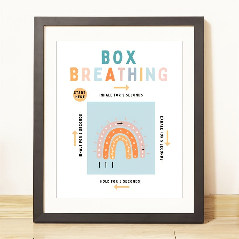Square Breathing Poster for Therapy Office Decor