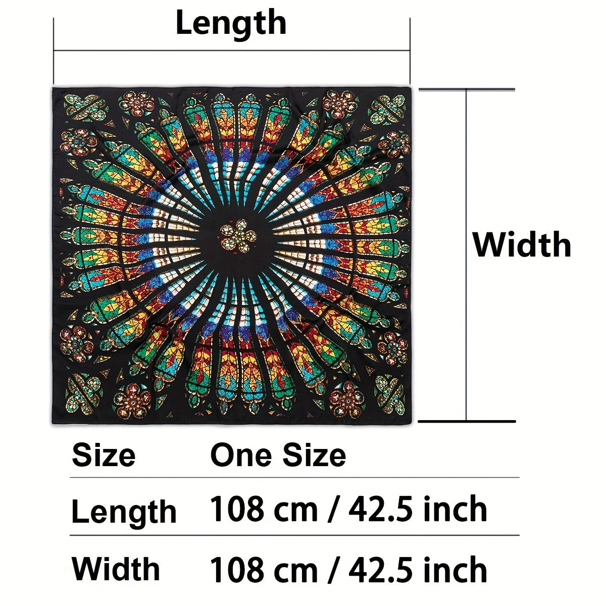 Peacock Circle Geometric Print Bandana Boho Square Scarf