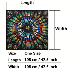 Peacock Circle Geometric Print Bandana Boho Square Scarf