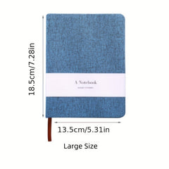 Multicolor Linen Cloth Cover Notebook Half Lined Blank Sheets Hard Cover Notepad