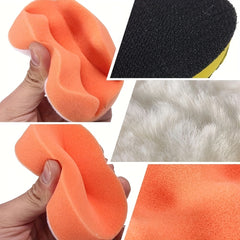 30pcs 7.62cm Car Polishing Pad Sponge Buffing Kit with Drill Adapter